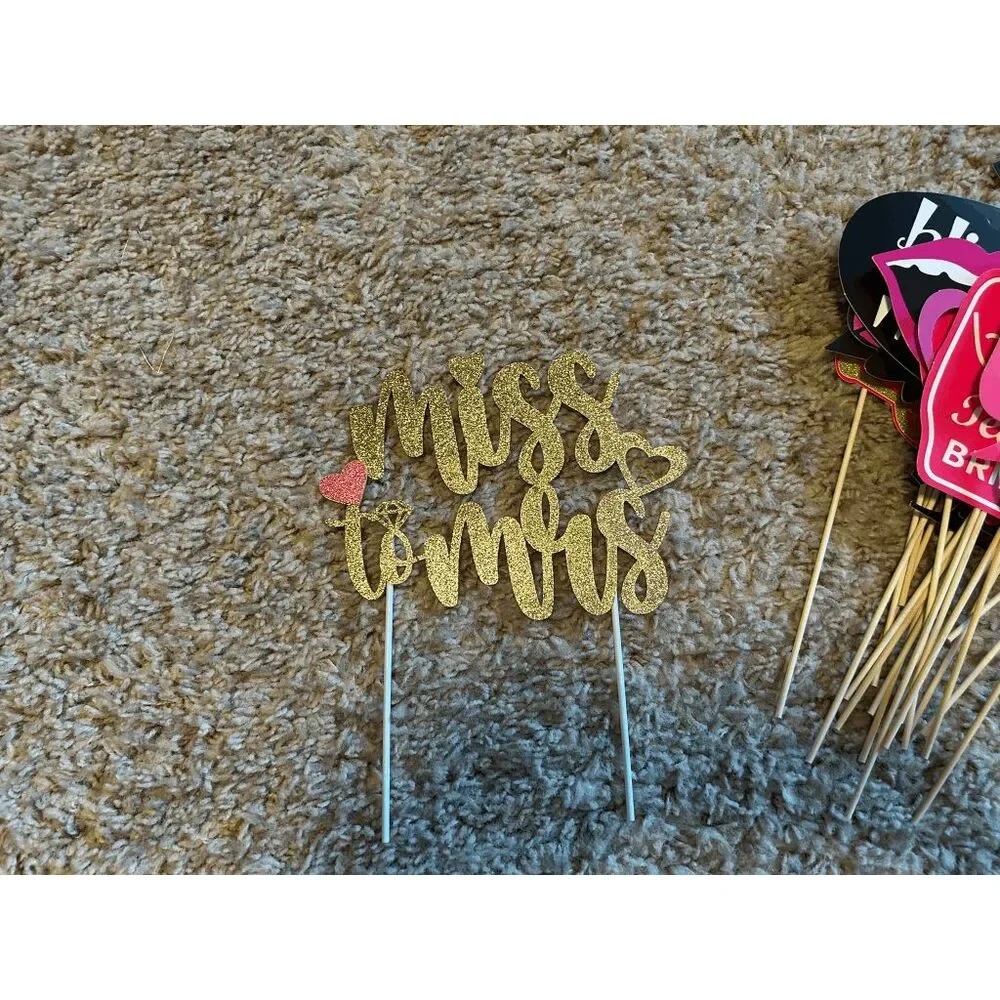 Bridal Shower Decoration Set, Banner, Streamers, Roses, Picture Props,